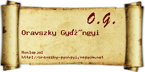 Oravszky Gyöngyi névjegykártya